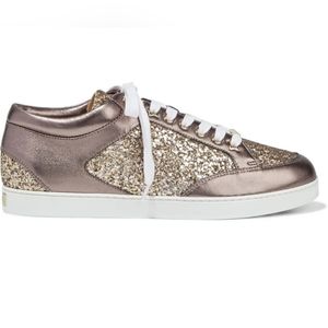 😍😍😍JIMMY CHOO BRAND NEW GLITTERED METALLIC LEATHER SNEAKERS 😍😍😍😍